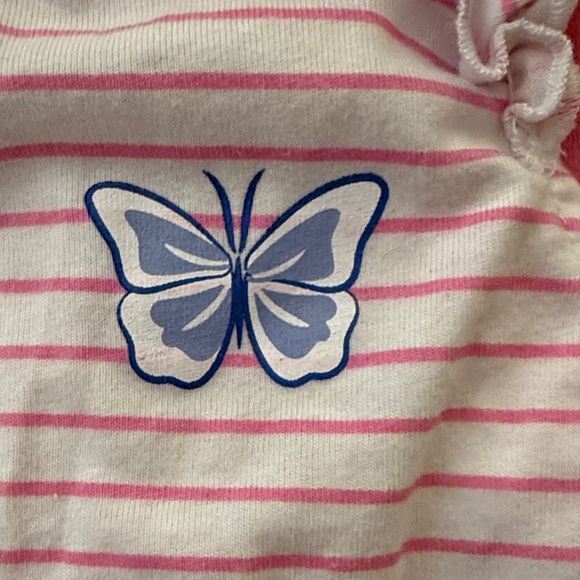 Little Lass Pink and White Striped Butterfly Outfit - Picture 3 of 8